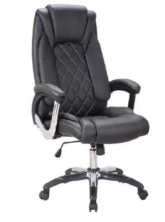 Silla de Oficina Cannes, Piel Sintética Negra