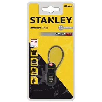 El Candado Zincado 3 Dígitos 20mm Cable Acero Vinil Pro Stanley (Aloque)