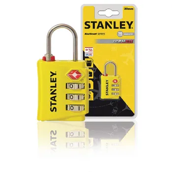 Candado De Zinc De 3 Dígitos 30mm Amarillo Con Seguridad Stanley (Cerradura)