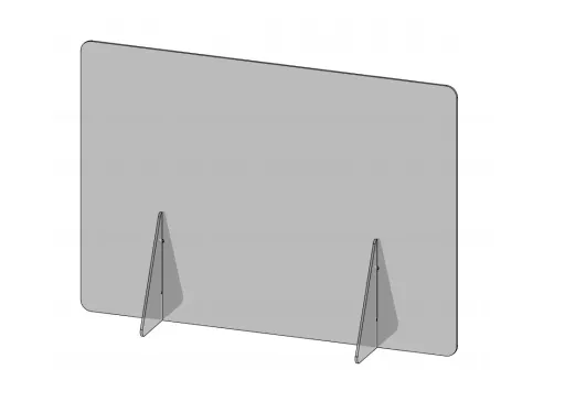 Protector Acrílico Transparente 4mm 700x600mm Con Base Estable Para Mesa