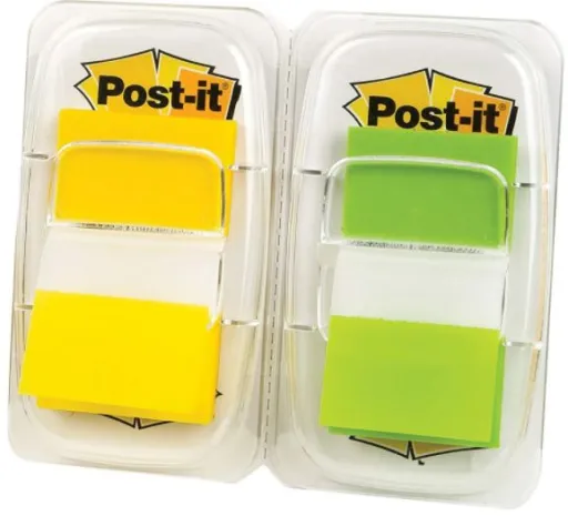 Marcadores Index Post-it 25,4x43,2mm Amarillo/Verde – Organización Por Colores