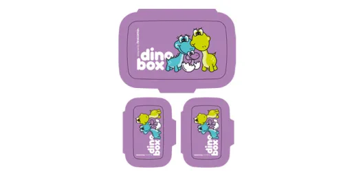 Cajas Saludables Para Aperitivos Violeta Dino 3 Unidades