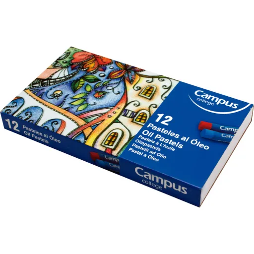 Lápices de Pastel al Óleo Para Pintura 12 Colores - Campus