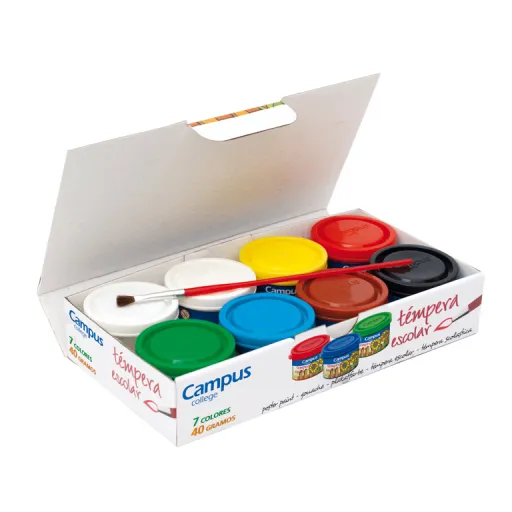 Tinta Para Dedos 40 ml Campus – 7 Botes Surtidos