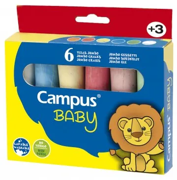Tizas Campus Jumbo Pack 6 Colores