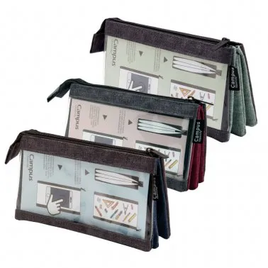 Estuche 3 Compartimentos Con Ventana – Campus