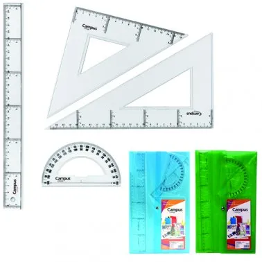 Juego de Reglas 4 Piezas Con Funda Verde – Campus College