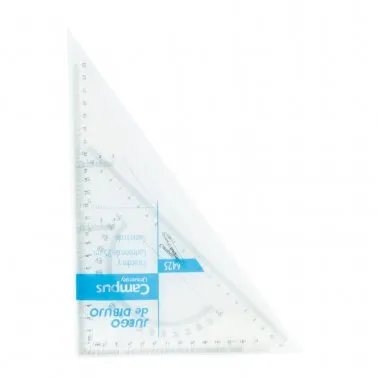 Set de Dibujo Con Escuadra, Cartabón y Semicírculo Integrado 25 cm – Campus