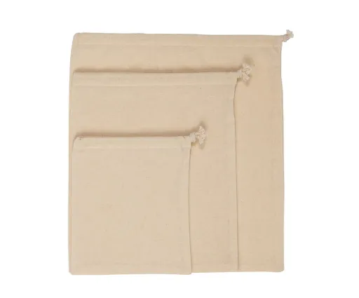 Conjunto de 3 Bolsas de Compra de Algodón 34x38 cm – Reutilizables y Sostenibles