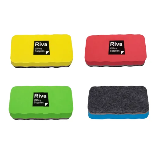 Borrador Magnético Ultraligero Para Pizarras Blancas Riva Pack 4 Colores