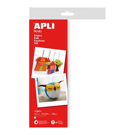 Fieltro Blanco A4 10 Hojas – Apli