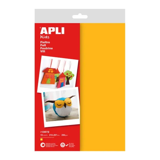 Fieltro Amarillo A4 10 Hojas – Apli