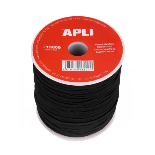 Bobina De Cordón Elástico Negro 2 mm x 100 m