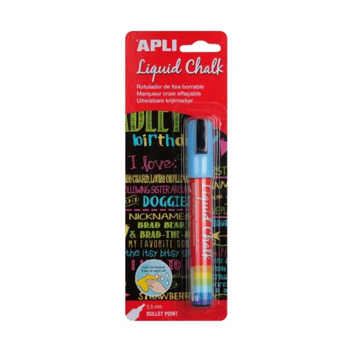 Rotulador de Tiza Líquida Punta Redonda 5,5 mm Azul