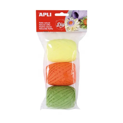 Tonos Fluorescentes de Rafia Natural 3 Unidades – Apli