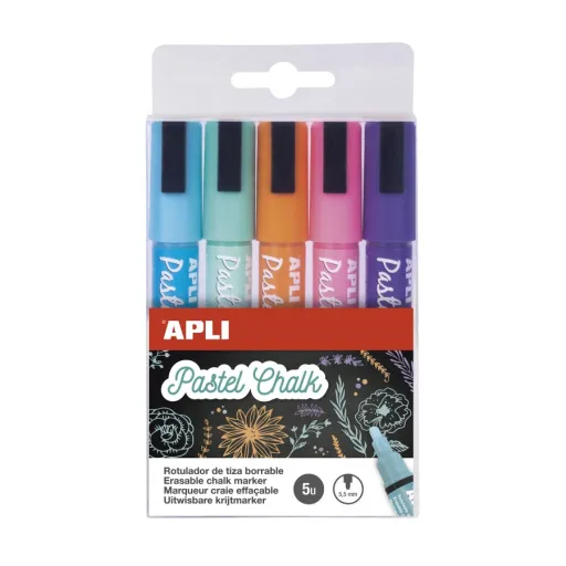 Rotuladores de Tiza Líquida 5,5 mm Punta Redonda Colores Tierra (Pack 5 Ud.) – Apli