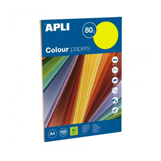 Papel Fluorescente de Colores Surtidos A4 100 Hojas