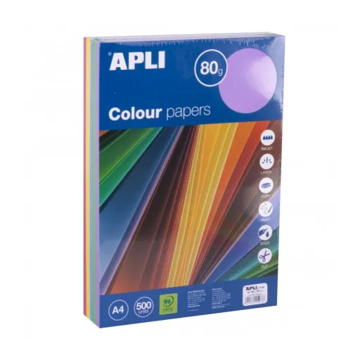 Papel A4 Colores Surtidos Intensos 500 Hojas