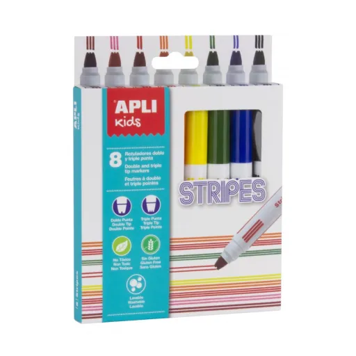 Rotuladores de Rayas 8 Unidades – APLI Kids