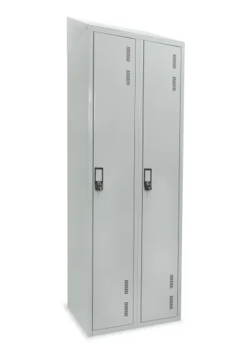 Taquillas Metálicas Dobles Con 2 Puertas – 1950x600x500 mm Sin Pies Con Techo Inclinado