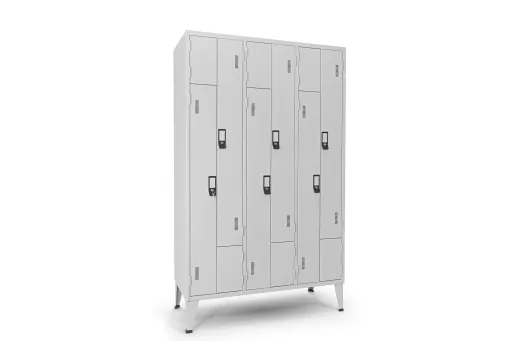 Taquillas Metálicas Triples en L Con 6 Puertas – 1900x1150x500 mm Standard