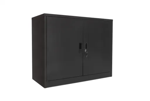 Armario de Oficina 720x900x420 mm Puertas Batientes Negro - Riva
