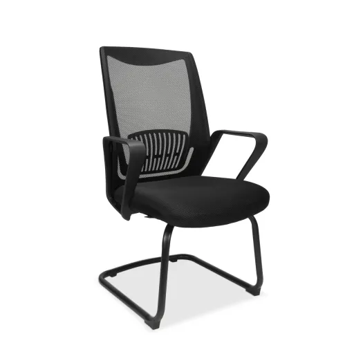 Silla Visitante Low Negra Riva Estructura Metálica Económica