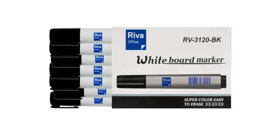 Rotulador Para Pizarra Blanca RIVA Negro – Pack de 10 Unidades