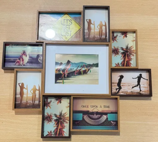 Marco Decorativo de Madera Para 9 Fotos 53x58 cm