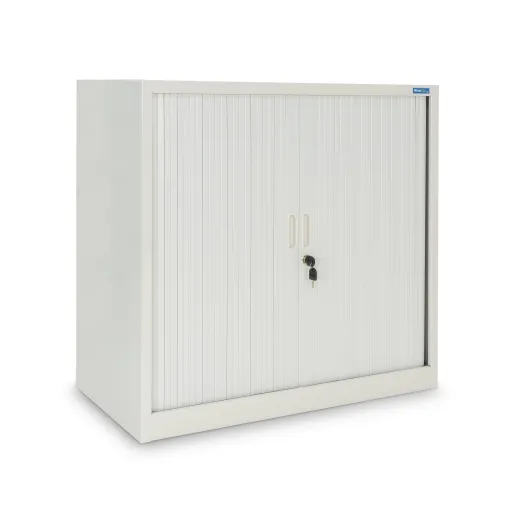 Armario de Oficina Con Puertas de Persianas Blanco 800x800x420mm - Ind