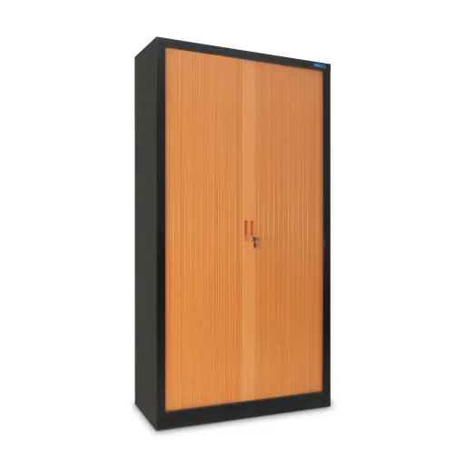 Armario Contabilidad de Persiana Negro y Cerezo 1950x1000x420mm 