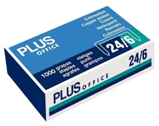 Grapas Plus 22/6 24/6 Plateadas - Caja Con 1000 Unidades