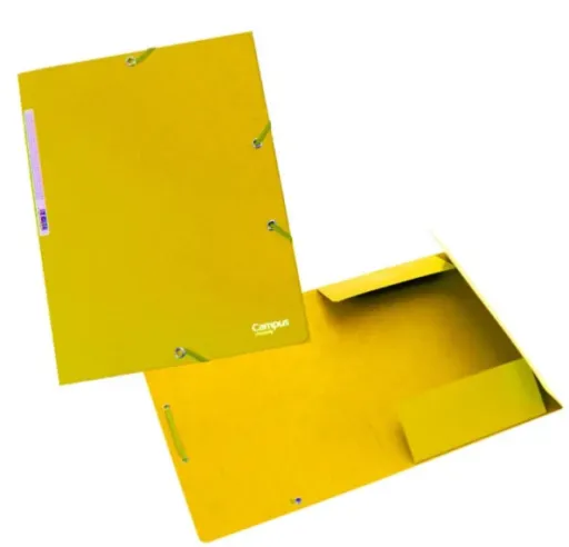 Carpeta Campus University A4+ Con Solapas de Goma y Cartón Amarillo