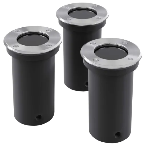Focos LED Empotrables de Suelo de Jardín Redondos 3 Uds
