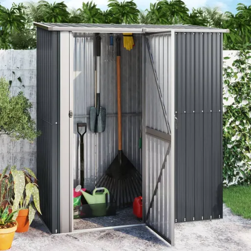 Cobertizo Jardín Acero Galvanizado Antracita 180,5x97x209,5 cm