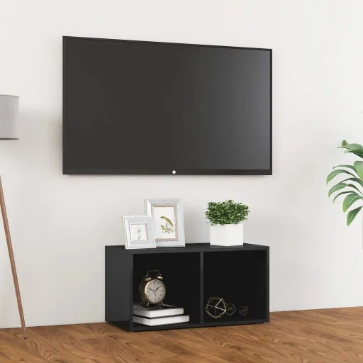 Mueble Para TV Madera Contrachapada Gris Brillo 72x35x36,5 cm