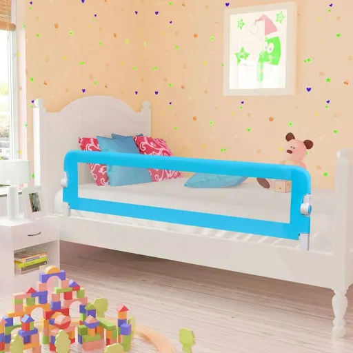 Barandilla de Seguridad Cama de Niño 150x42 cm Azul