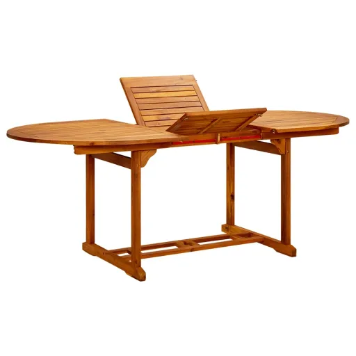 Mesa de Jardín Madera Maciza de Acacia (150-200)X100x75 cm