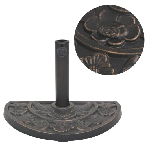 Base de Sombrilla de Resina Medio Círculo Bronce 9 kg