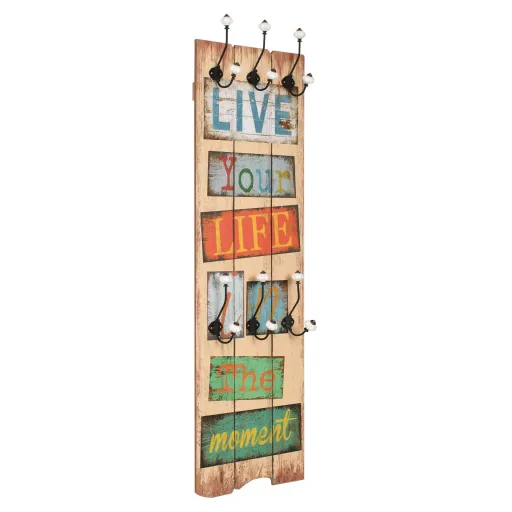 Perchero de Pared LIVE LIFE Con 6 Ganchos 120x40 cm