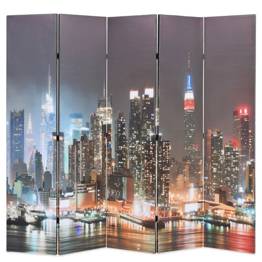 Biombo Divisor Plegable 200x170 cm Nueva York de Noche