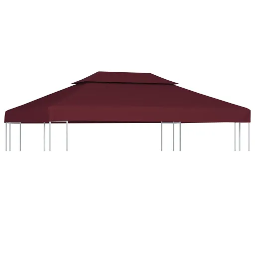 Cubierta Superior de Cenador 2 Niveles Burdeos 310 g/m² 4x3 m