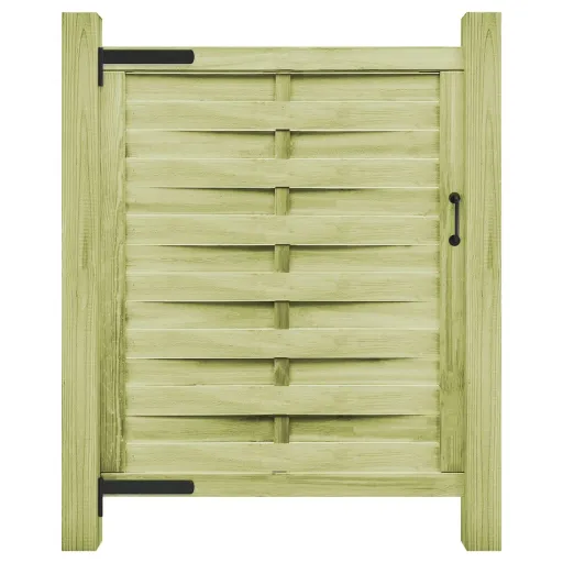 Puerta de Jardín Madera de Pino Impregnada Verde 100x125 cm