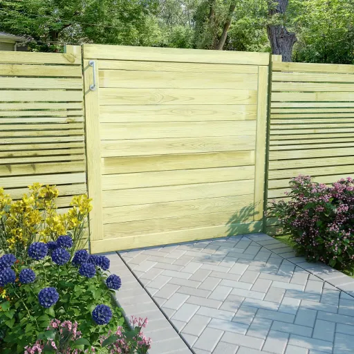 Puerta de Valla de Madera de Pino Impregnada 100x100 cm