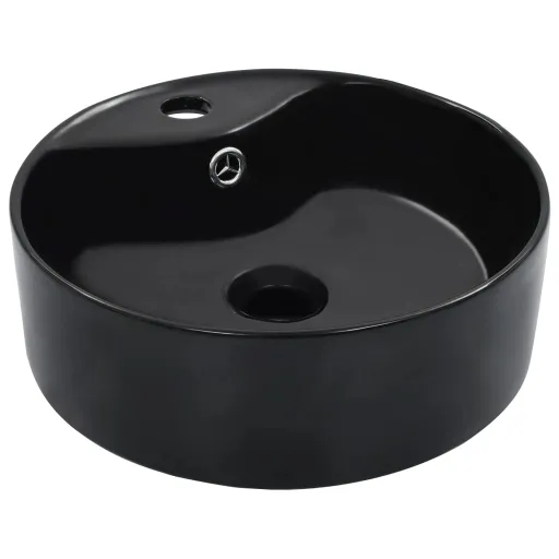 Lavabo Con Rebosadero 36x13 cm Cerámica Negro