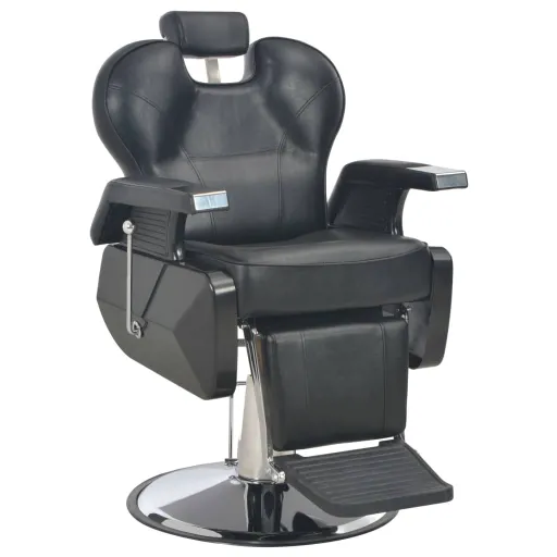 Silla de Peluquería de Cuero Sintético Negra 72x68x98 cm
