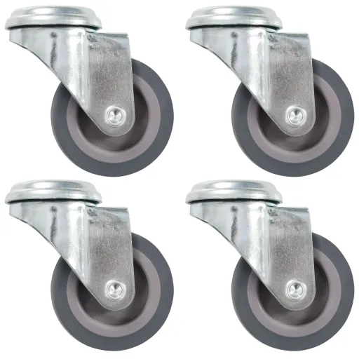 Ruedas Giratorias Con Agujero Pasador 4 Unidades 50 mm