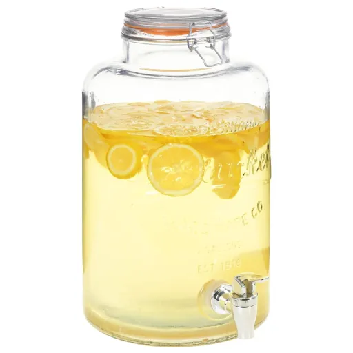 Dispensador de Agua XXL Con Grifo Vidrio Transparente 8 L