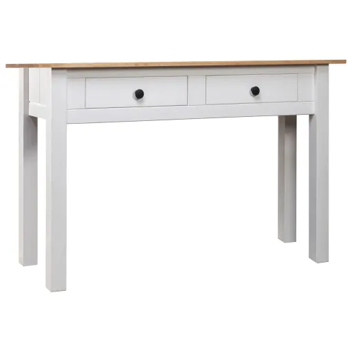 Mesa Consola Madera Maciza Pino Panamá Blanco 110x40x72cm