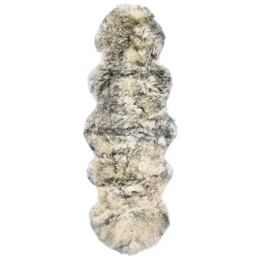 Alfombra de Piel de Oveja Mezcla de Gris Oscuro 60x180 cm